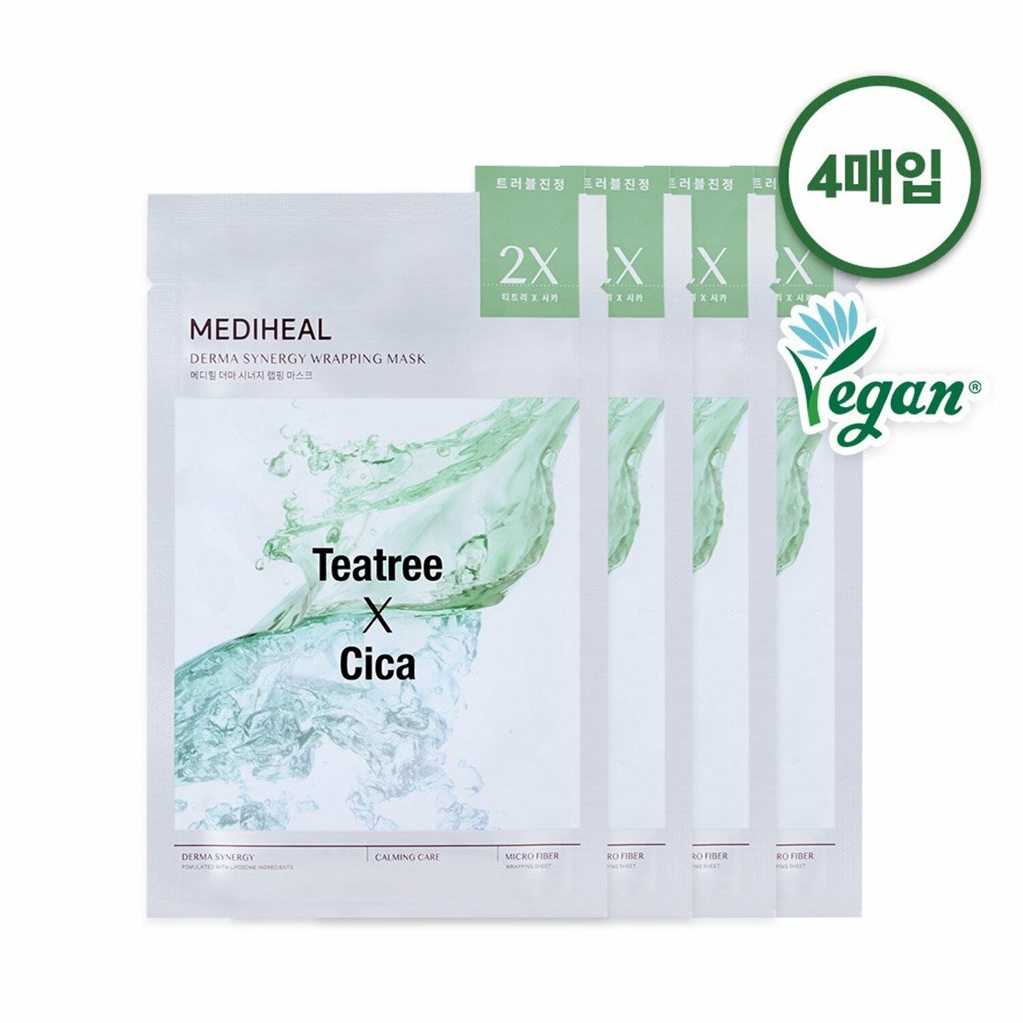 MEDIHEAL Derma Synergy Wrapping Face Mask Sheet for Calming Care 4P